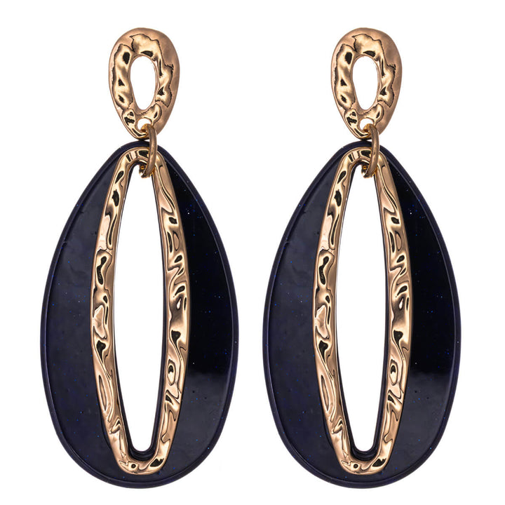 Bunte, funkelnde ovale Ohrringe