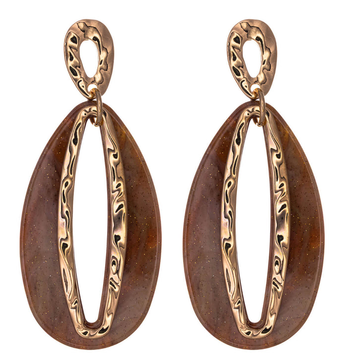 Bunte, funkelnde ovale Ohrringe