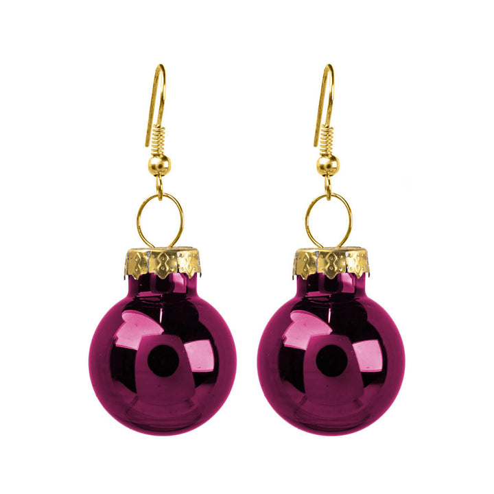 Spiegelnde Weihnachtskugel-Ohrringe ø2cm (Stahl 316L)