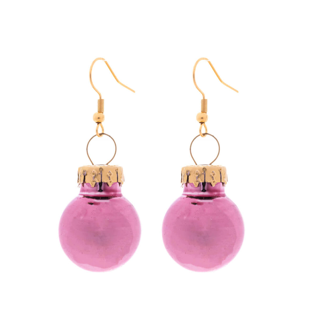 Spiegelnde Weihnachtskugel-Ohrringe ø2cm (Stahl 316L)