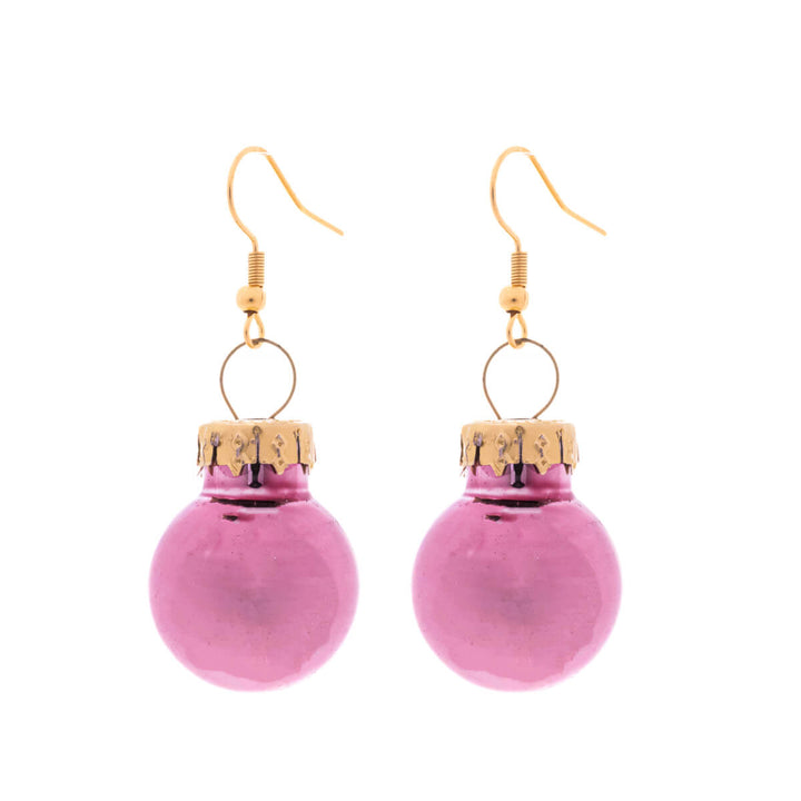 Spiegelnde Weihnachtskugel-Ohrringe ø2cm (Stahl 316L)