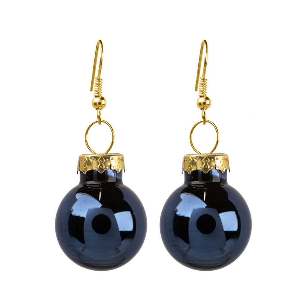 Spiegelnde Weihnachtskugel-Ohrringe ø2cm (Stahl 316L)