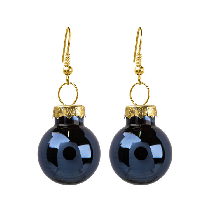 Spiegelnde Weihnachtskugel-Ohrringe ø2cm (Stahl 316L)