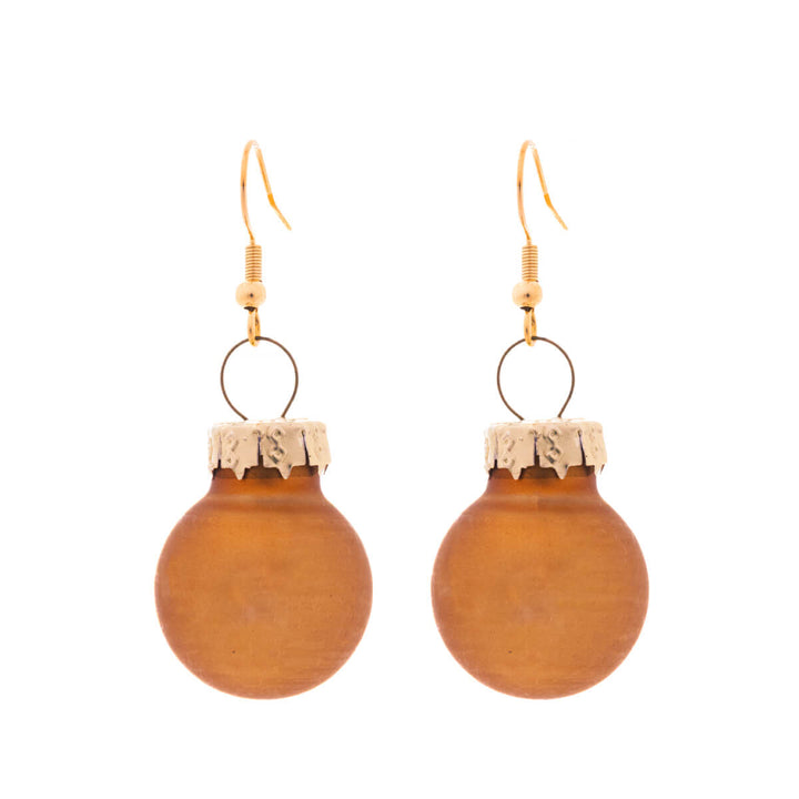 Mattierte Weihnachtskugel-Ohrringe ø2cm (Stahl 316L)