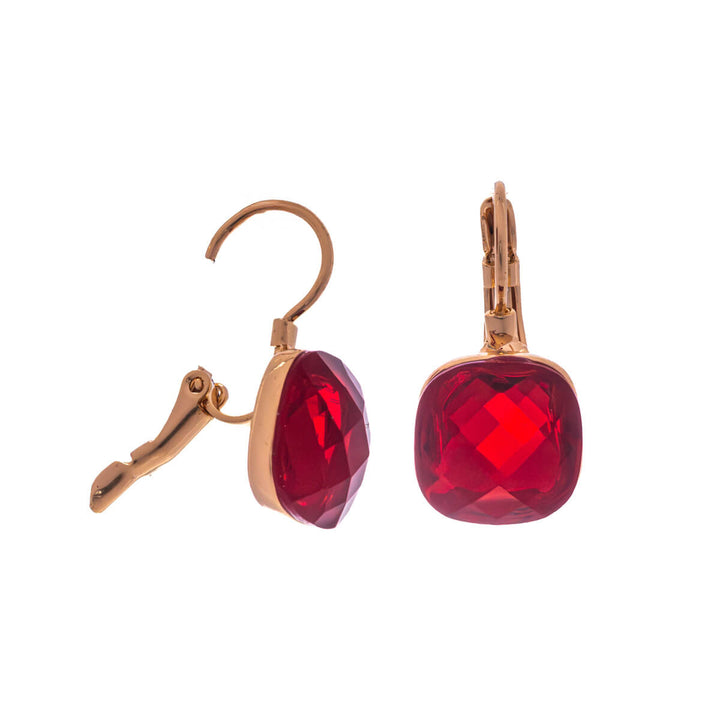 Hängende Party-Ohrringe mit quadratischem Stein (Stahl 316L)