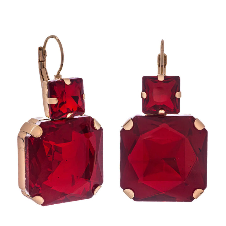 Hängende Party-Ohrringe mit quadratischen Steinen