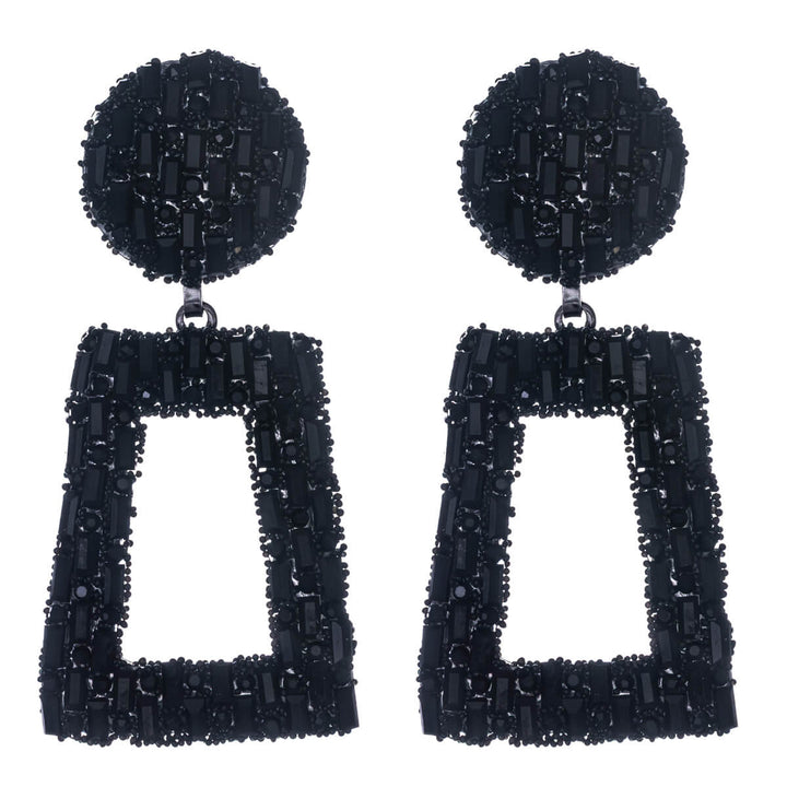 Große, funkelnde, eckige Ohrringe