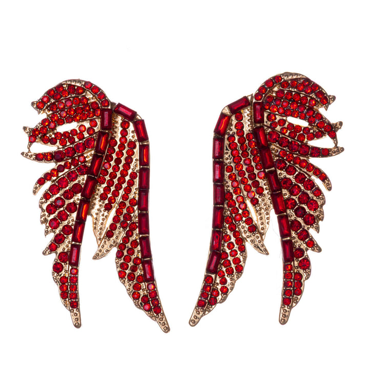 Rhinestone wing earrings