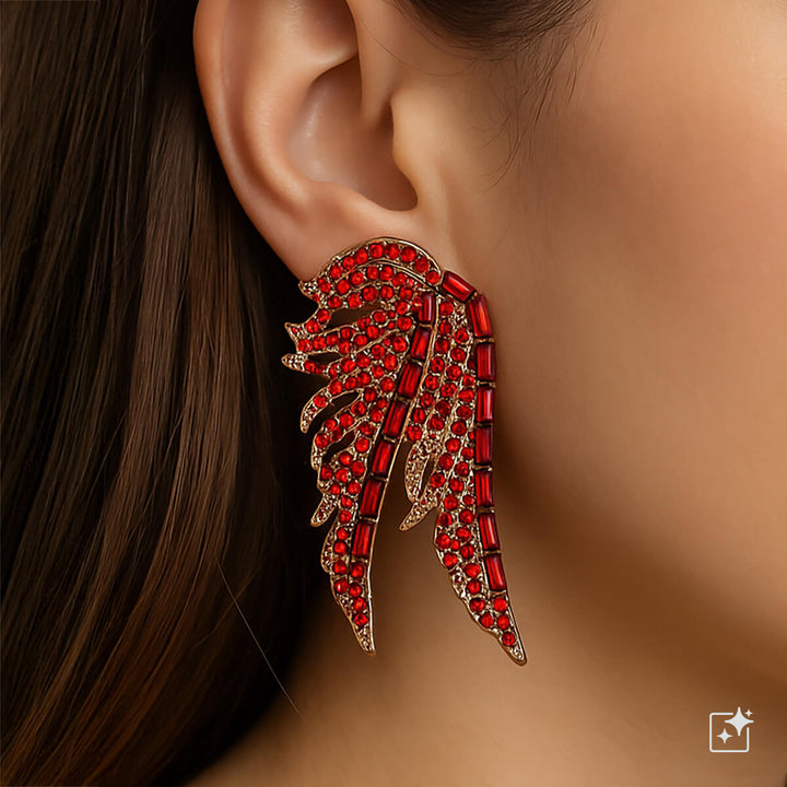 Rhinestone wing earrings