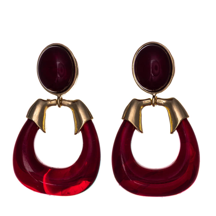 Round Drop earrings metal with decoration