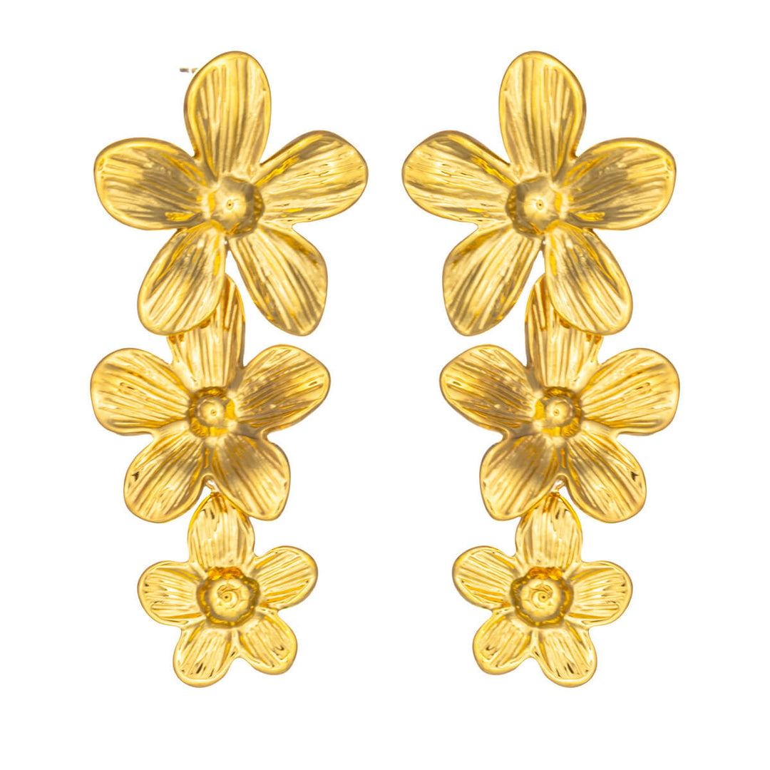 Näyttävät kukkakorvakorut – roikkuva monikukka design teräksestä