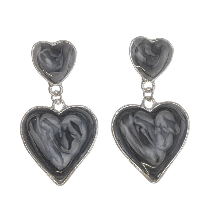 Colorful dangling heart earrings