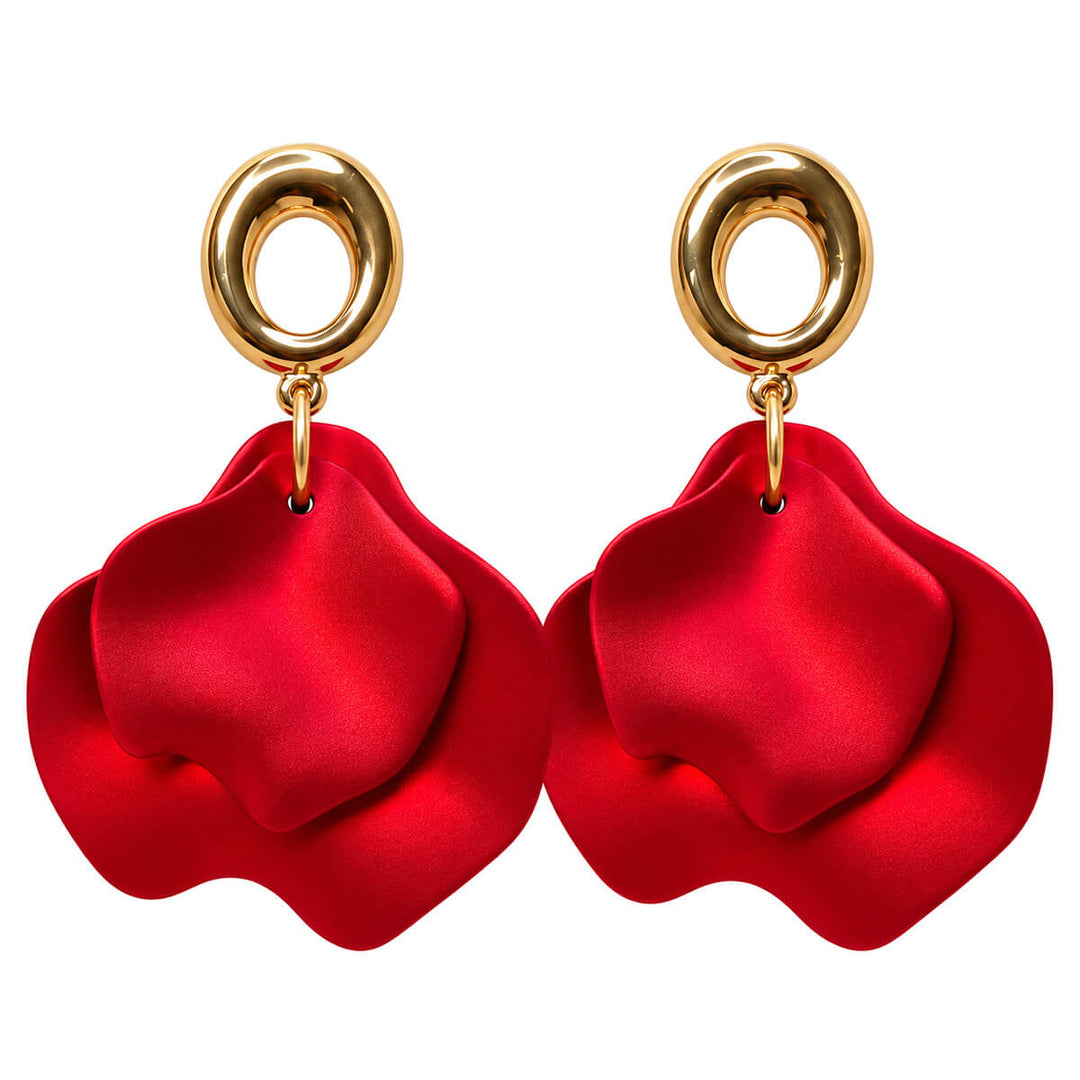 Drop earrings shimmering flakes
