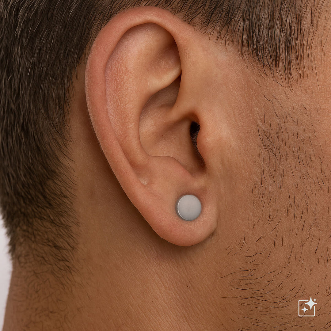 Flute earrings hockey 8mm (Steel 316L)