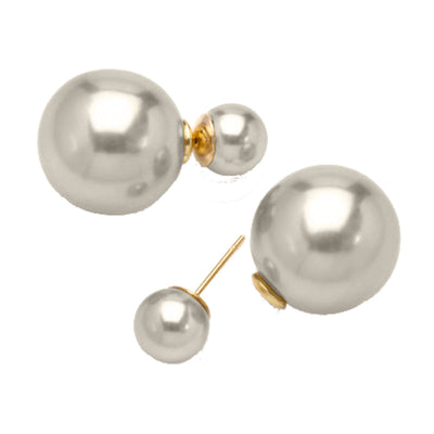 Double-sided pearl earrings
