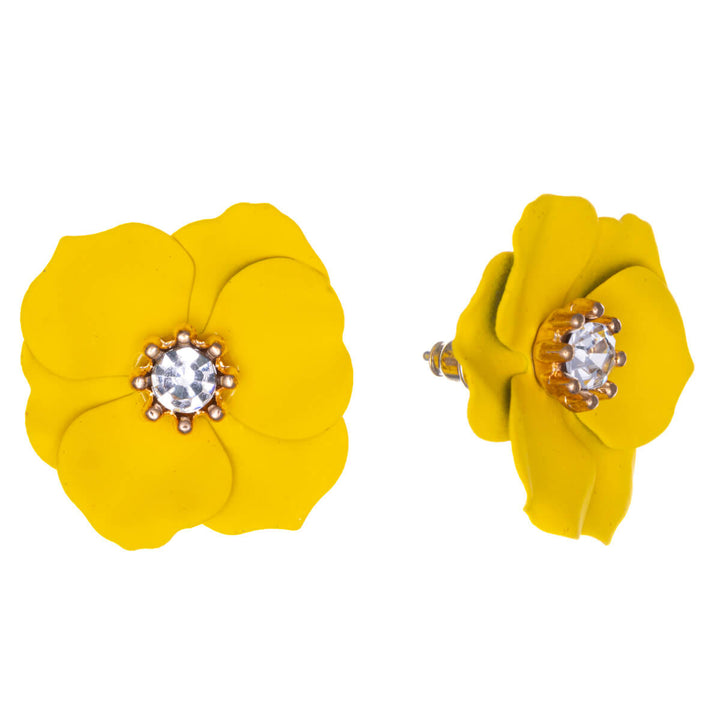 Flower earrings with stone