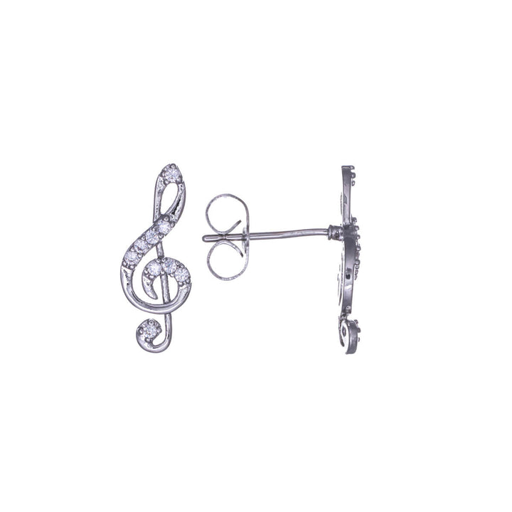 Clef earrings with zirconia stones