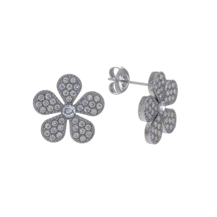 Zirconia flower earrings (Steel 316L)