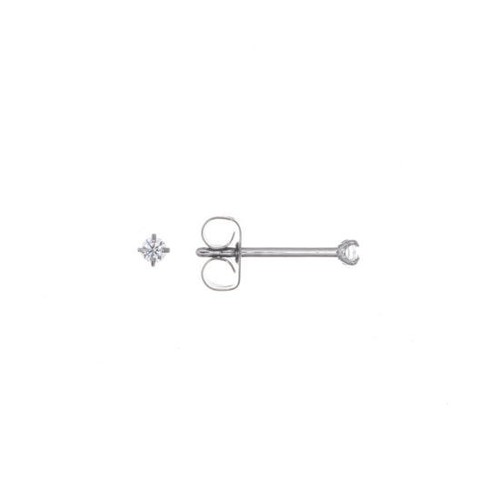 Titanium Zirconia Earrings 2mm (Titanium G23) - Ninja.fi