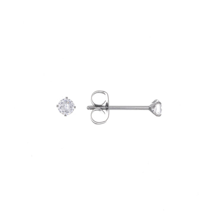 Titanium zirconia earrings 3mm (Titanium G23)