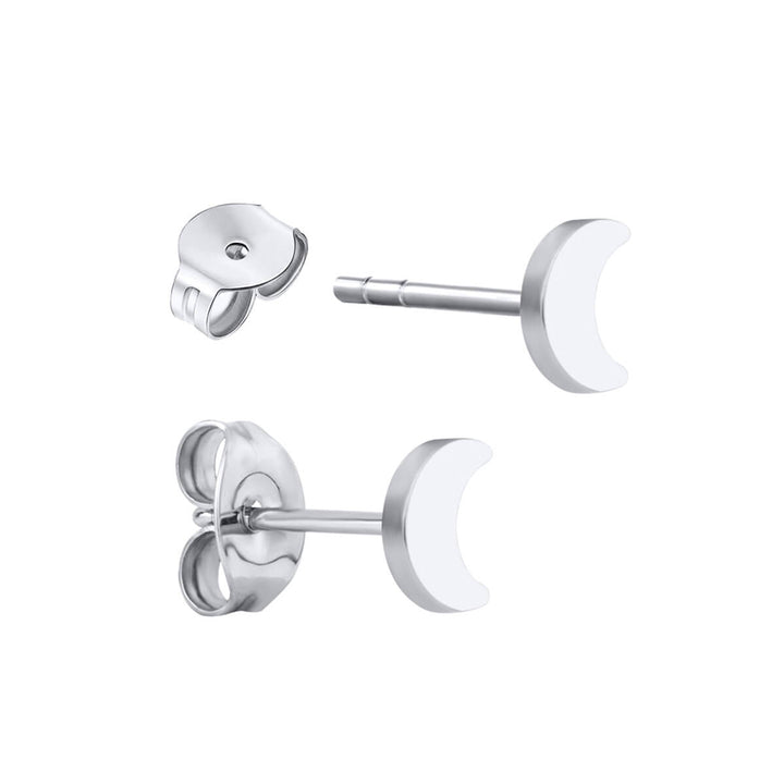 Titanium moon, star, lightning earrings, set of 3 pairs (Titanium G23)