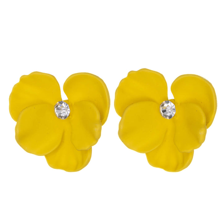 Colourful flower earrings with stone
