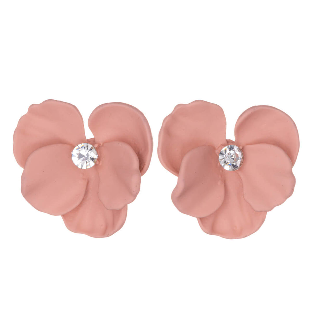 Colourful flower earrings with stone