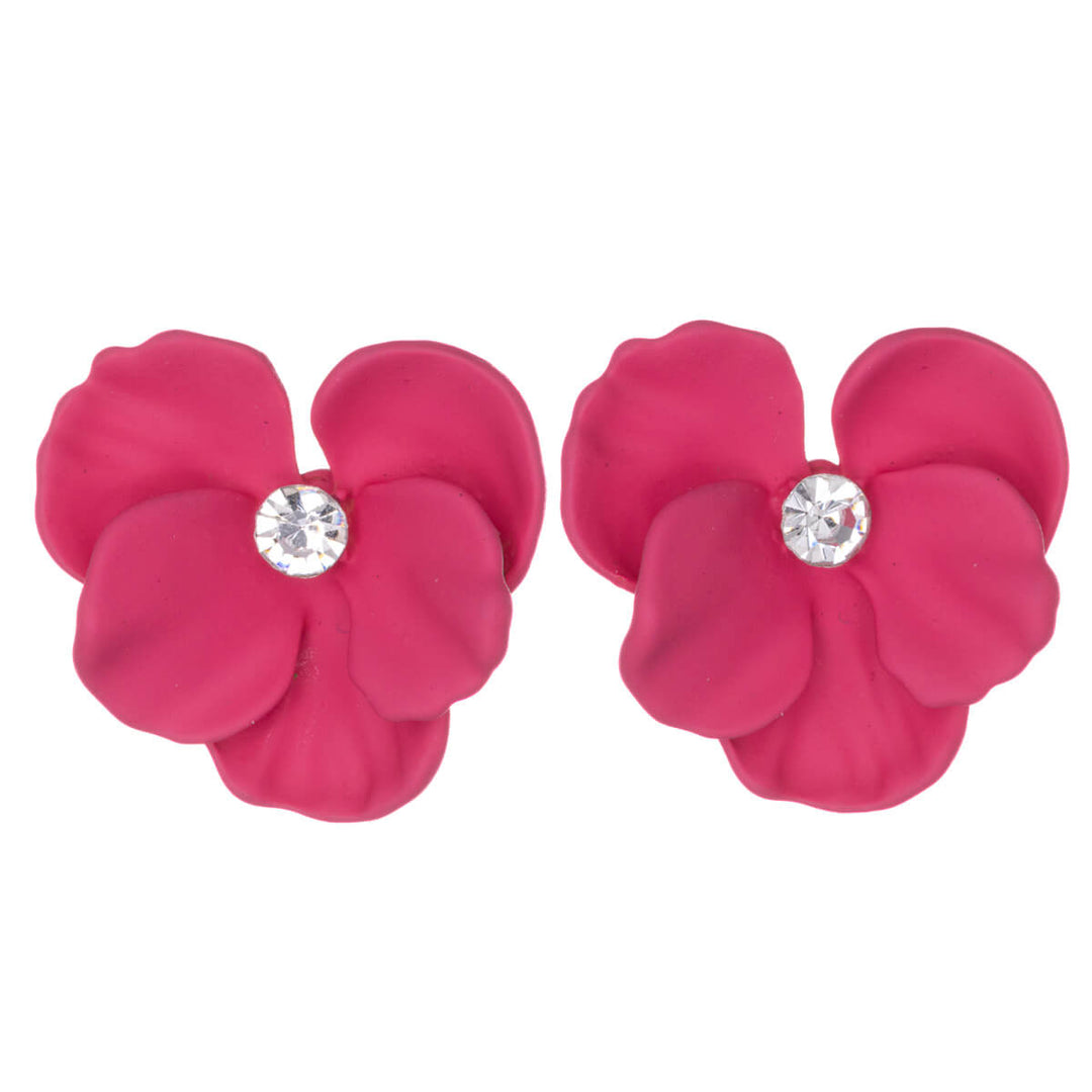 Colourful flower earrings with stone