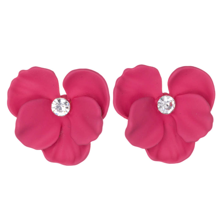 Colourful flower earrings with stone