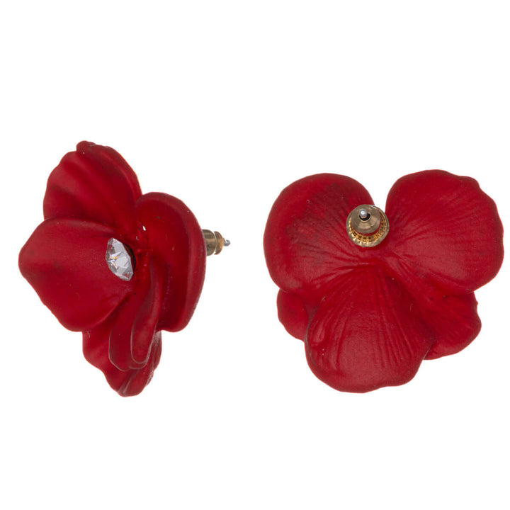 Colourful flower earrings with stone