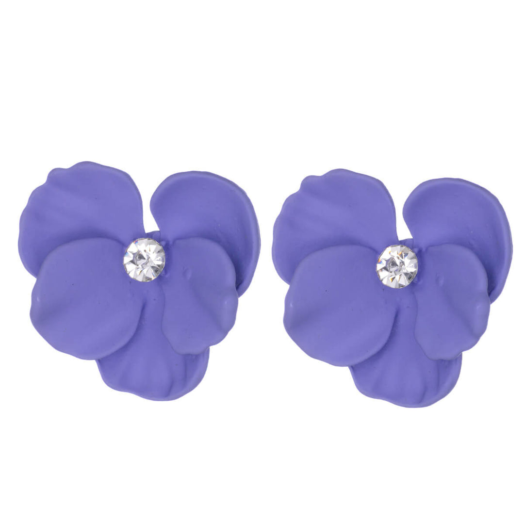 Colourful flower earrings with stone