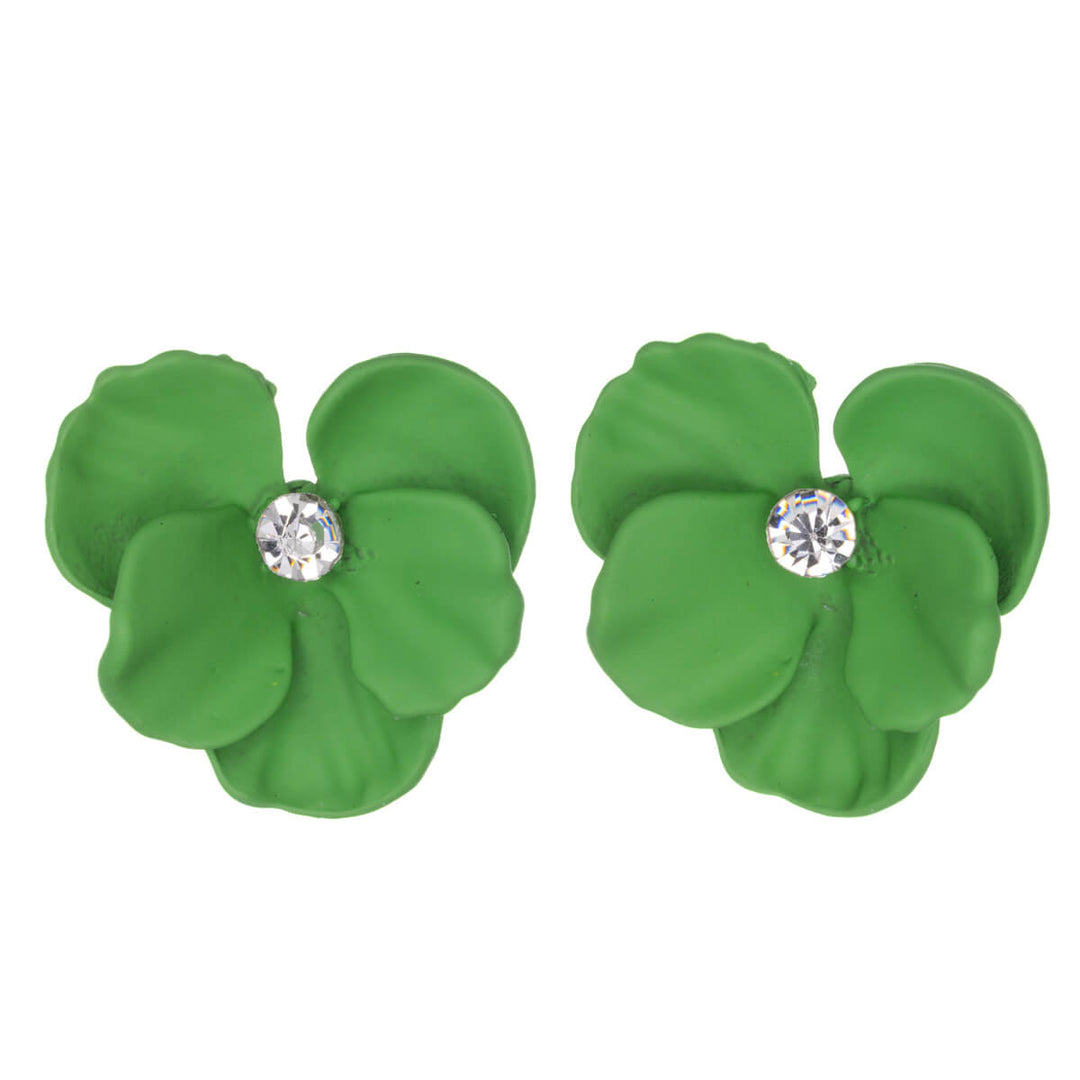 Colourful flower earrings with stone