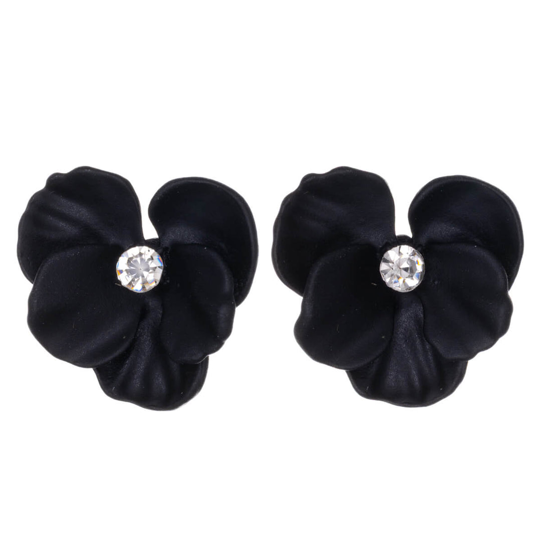 Colourful flower earrings with stone