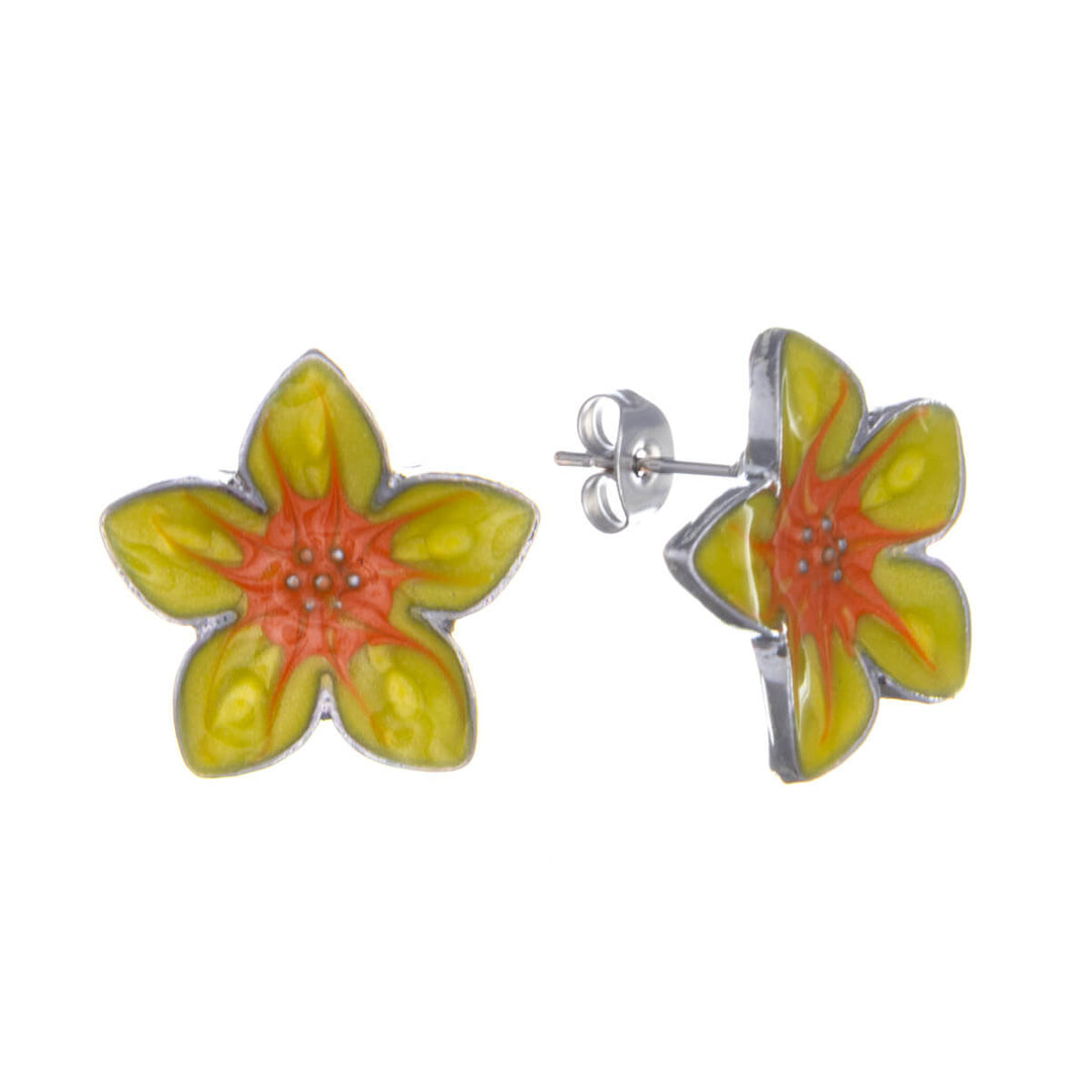 Colourful tropical flower earrings (Steel 316L)