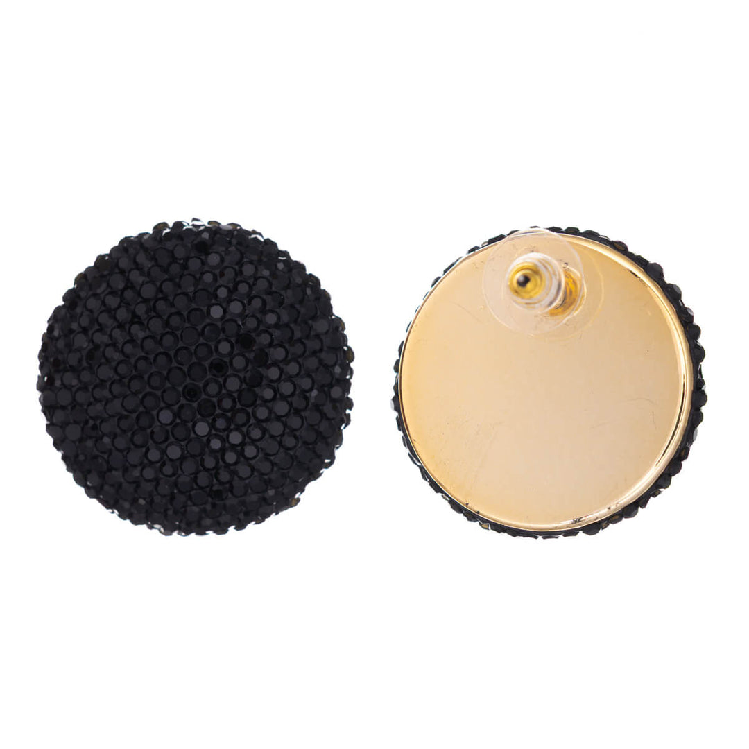 Glittery big round earrings