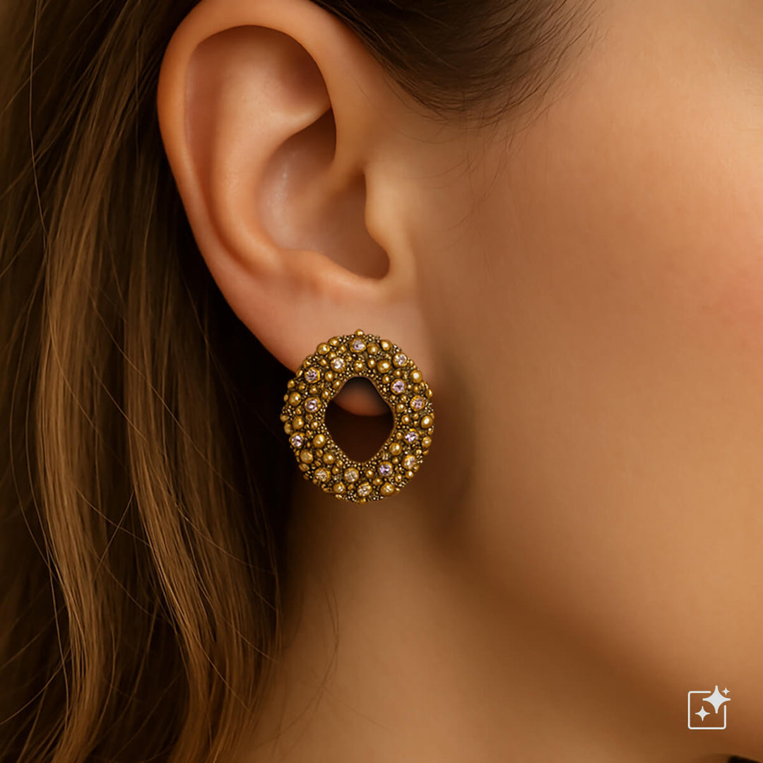 Glitzernde ovale Ohrringe