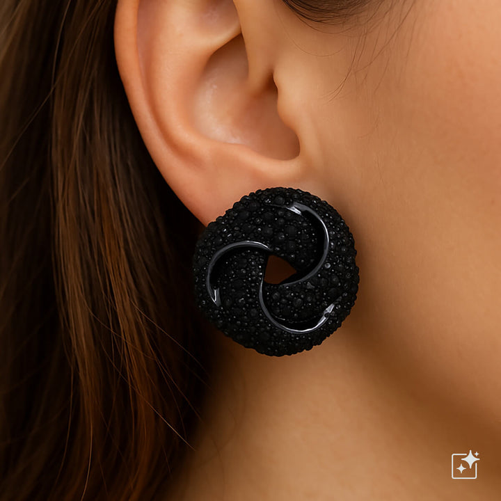 Große glitzernde Knoten-Ohrringe