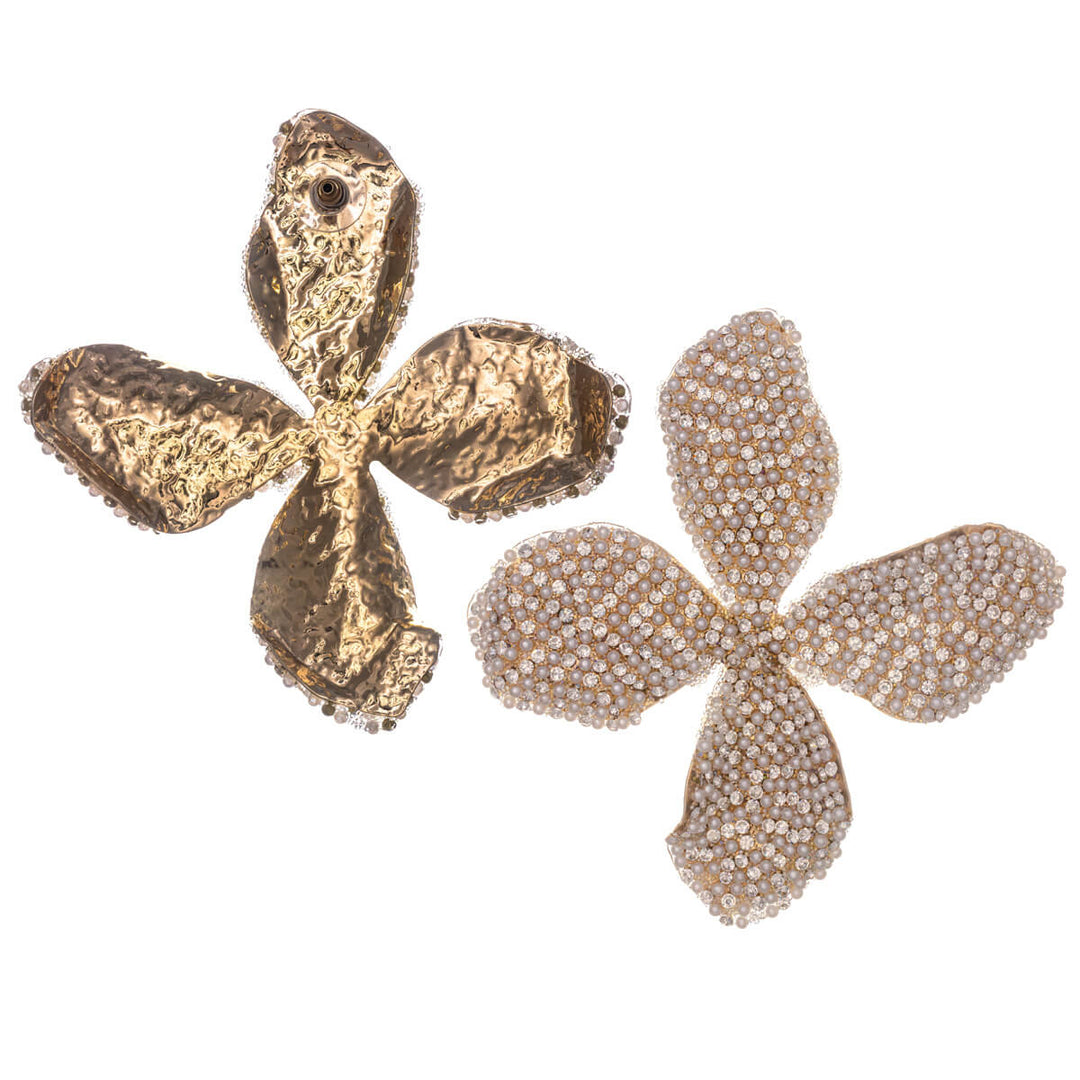 Große funkelnde Blumen-Ohrringe