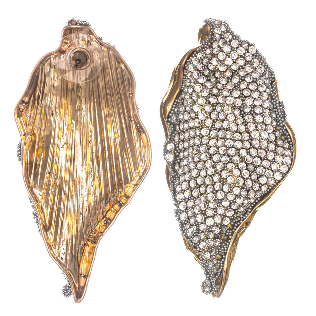 Strass-Blatt-Ohrringe