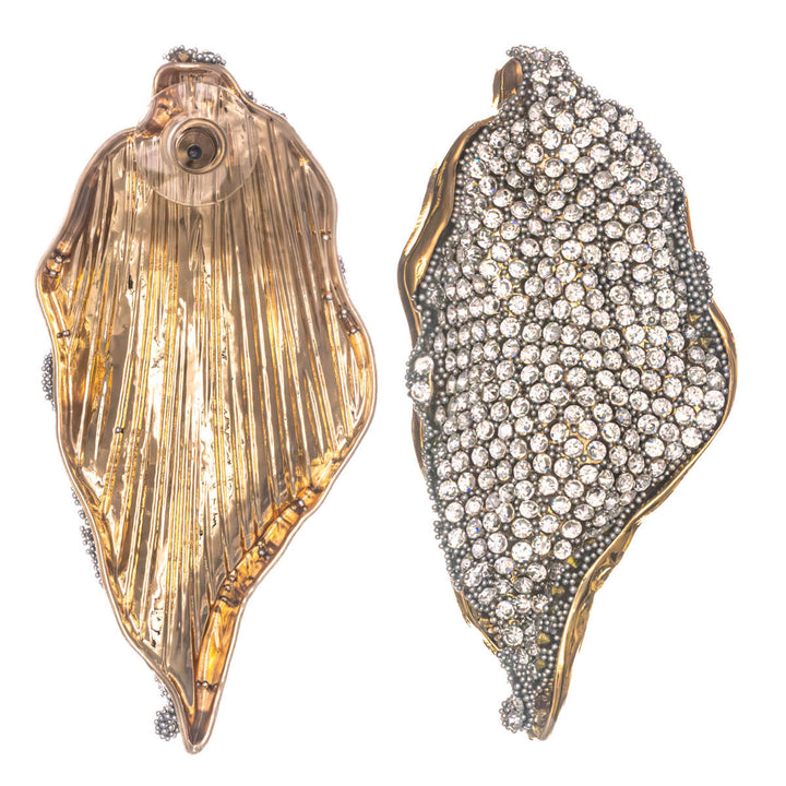 Strass-Blatt-Ohrringe