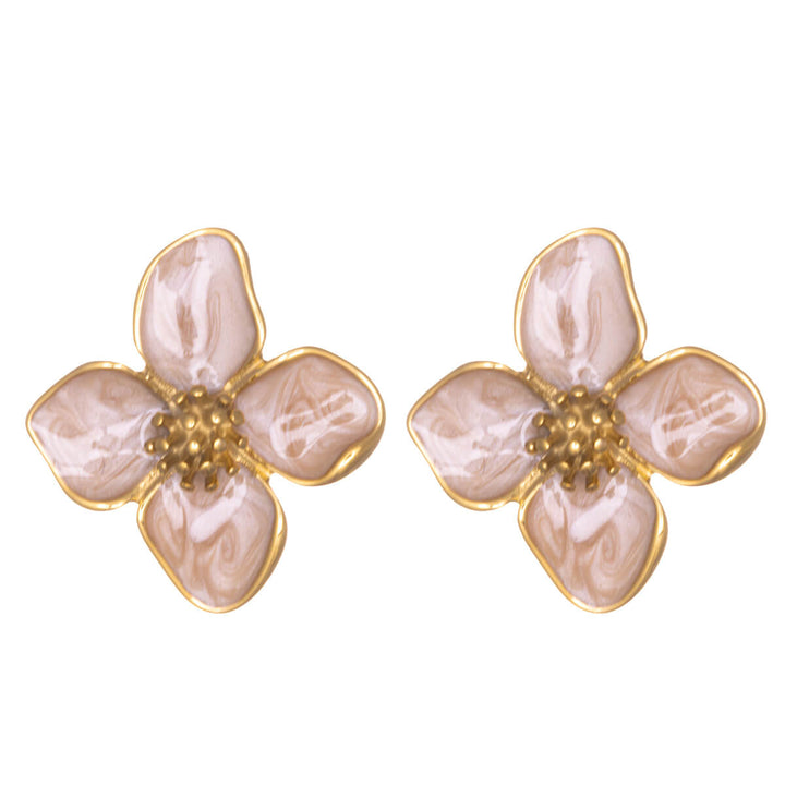 Flower earrings made of surgical steel (gold-plated 316L)
