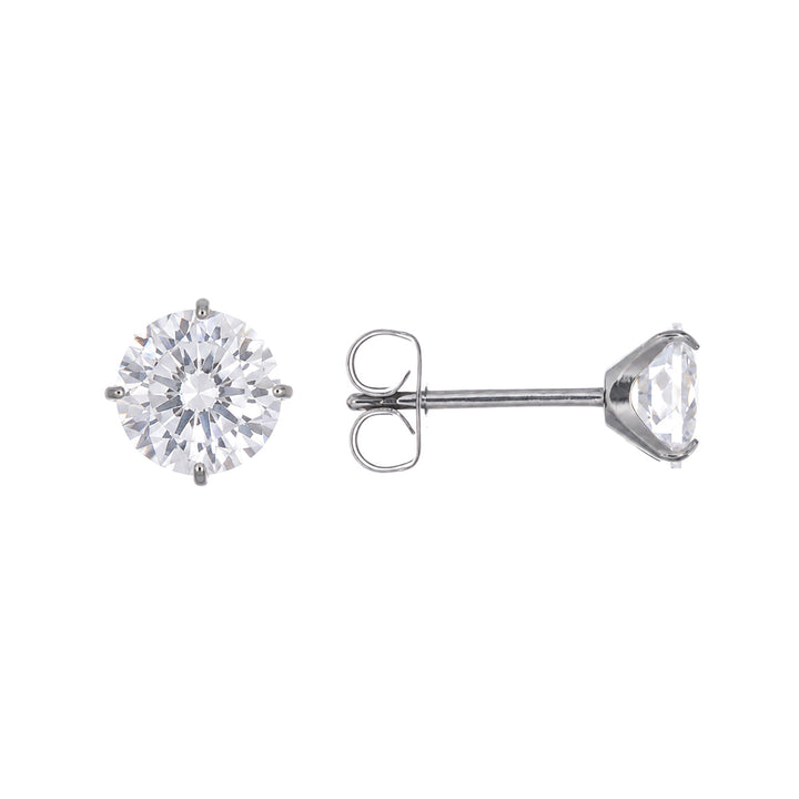 Titan-Zirkonia-Ohrringe 6 mm (Titan G23)