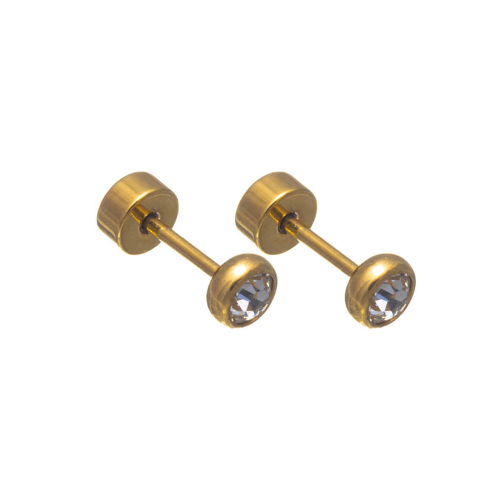 Titan-kristallörhängen 4 mm – skruvlås (G23)