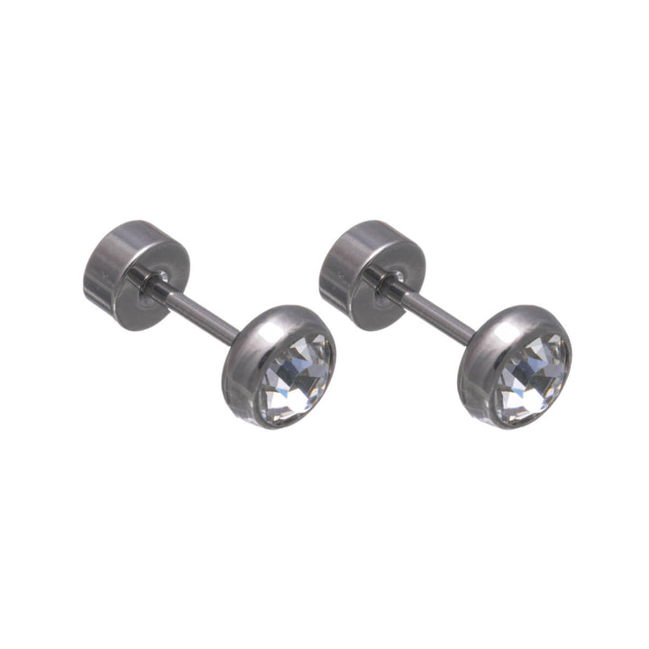 Titan Crystal Stud Örhängen 5 mm – Skruvlås (G23)