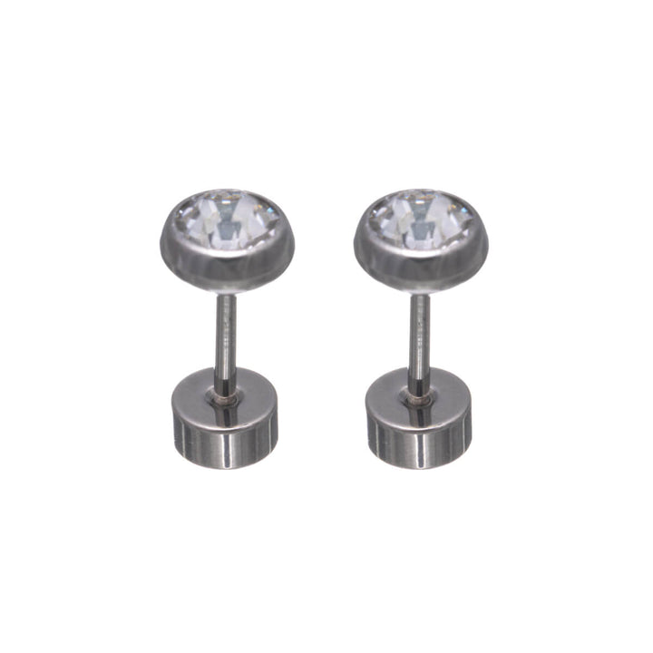 Titan Crystal Stud Örhängen 5 mm – Skruvlås (G23)