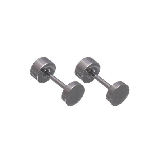 Titaani Nappikorvakorut 4 mm – Ruuvattava Flat Back (G23) – hopea