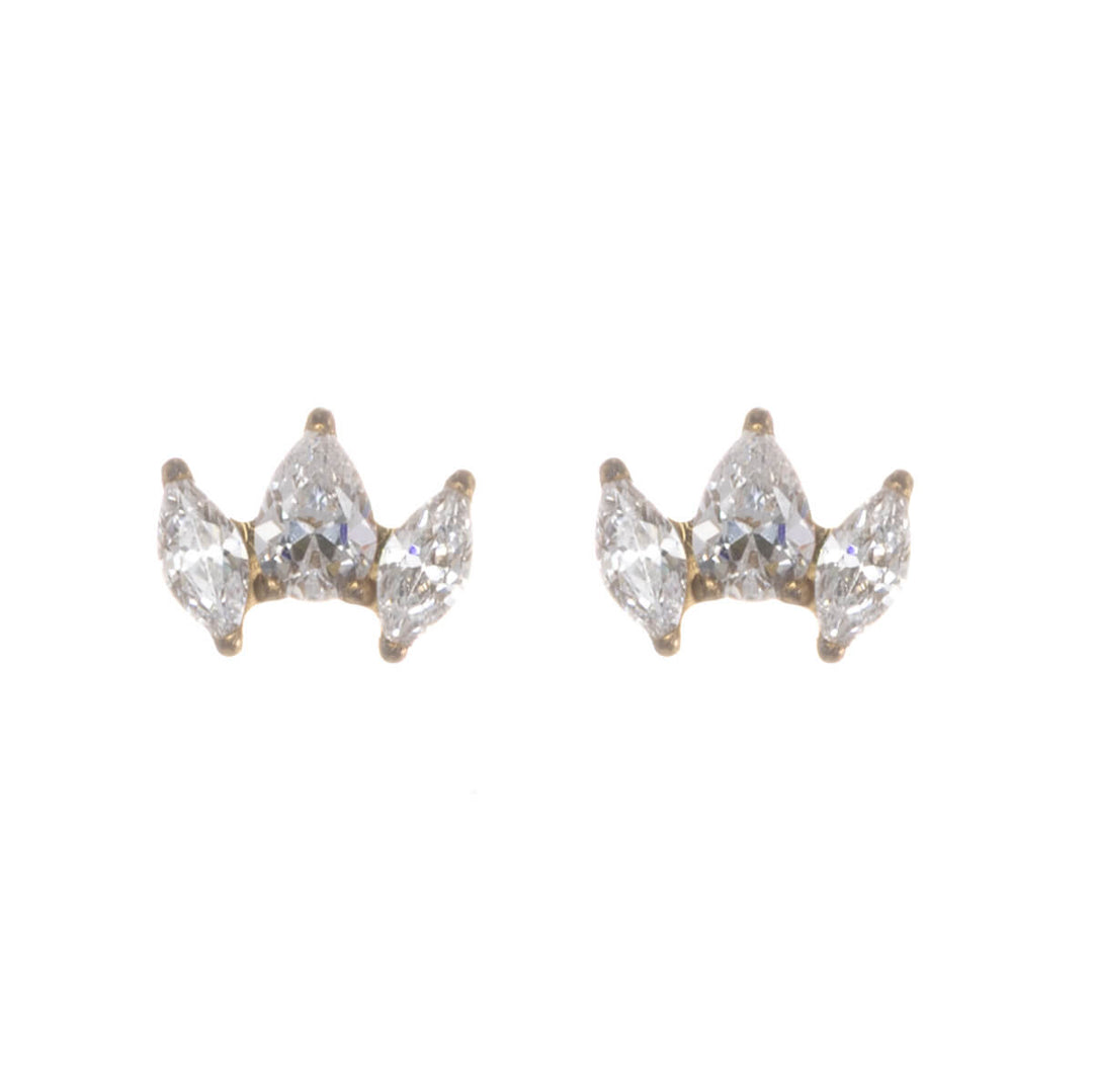 Titan-Ohrstecker mit gebogenem Bügel und Zirkonia, 5,5 mm (G23)