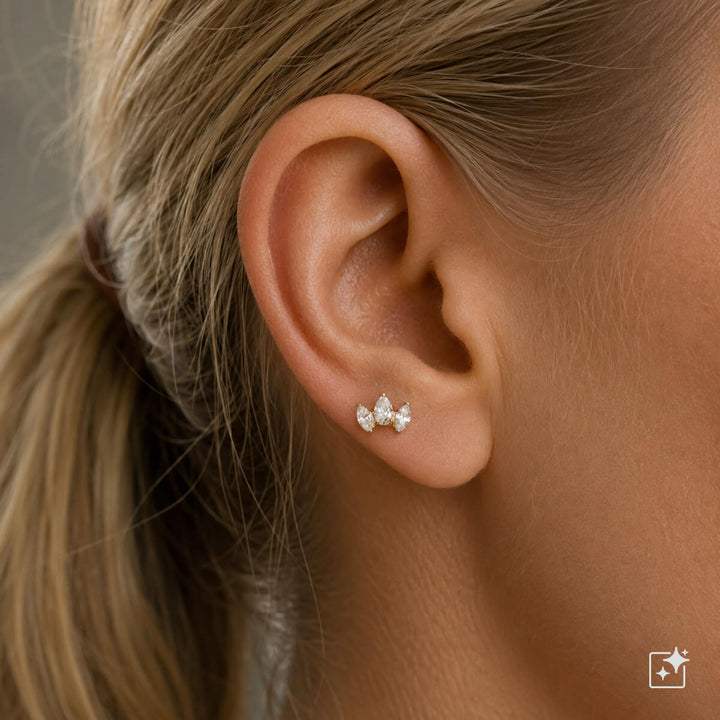 Titan-Ohrstecker mit gebogenem Bügel und Zirkonia, 5,5 mm (G23)