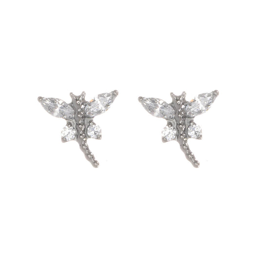 Titaani sudenkorento nappikorvakorut zirkonia 6,5 mm (G23) – hopea