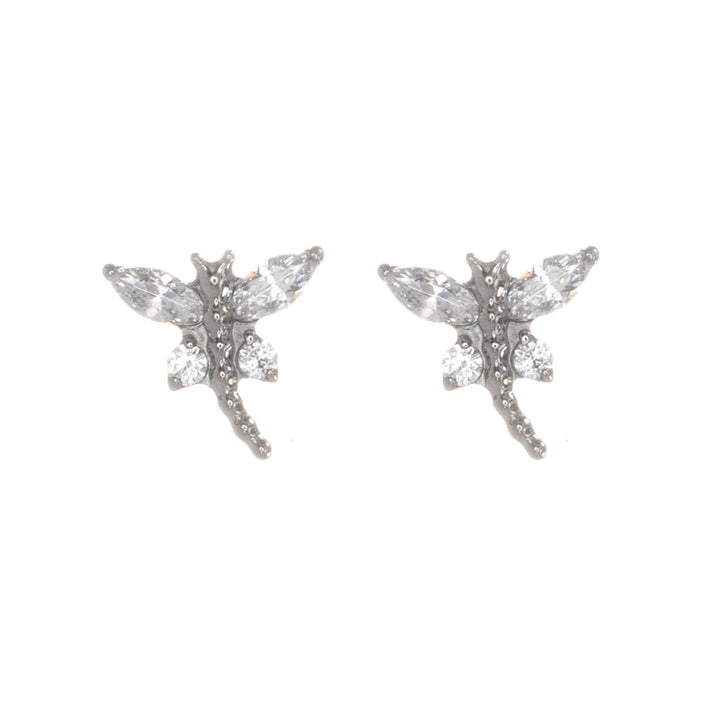 Titan-Libellen-Ohrstecker mit Zirkonia, 6,5 mm (G23)